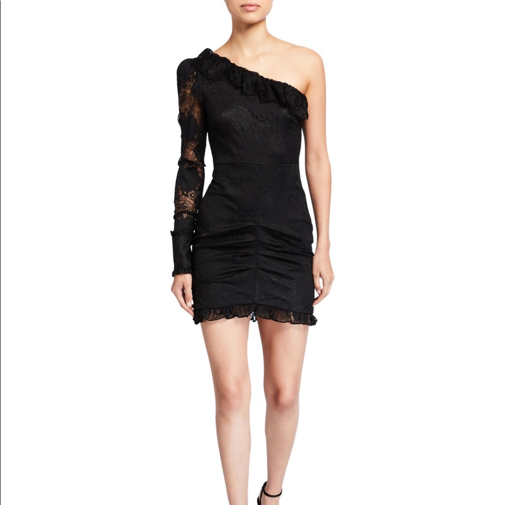 Alexis black lace mini dress
